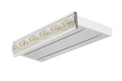 Изображение Товары для дома Карнизы Шинный трехрядный карниз Эконом Плюс с багетной планкой Мелория белый 