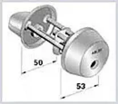 Изображение Двери Дверная фурнитура Цилиндр с поворотной кнопкой ABLOY CY001C MCR 
