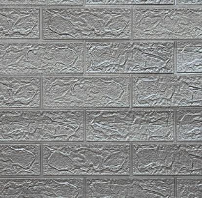 Изображение Стеновые панели Самоклеящиеся Кирпич серый металлик 