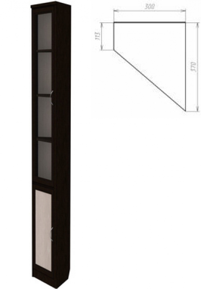 Изображение Мебель Модульная мебель Уют Шкаф для книг 209 Венге узкий 