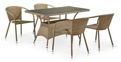 Изображение Мебель Садовая мебель Набор мебели 4+1 T198D/Y137B-W56 Light Brown 