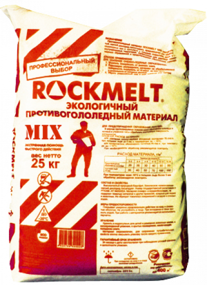 Изображение Строительные товары Противогололедные смеси Противогололедные реагенты ROCKMELT MIX 20 кг 