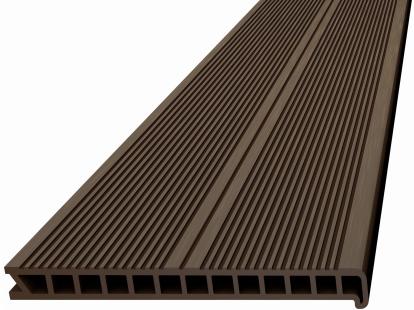 Изображение Для дачи Террасная доска Ступень Deckron пустотелая венге 4м 