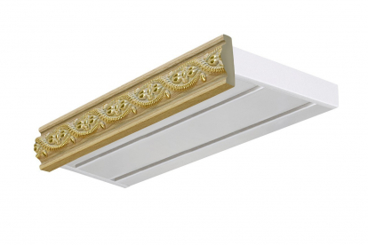 Изображение Товары для дома Карнизы Шинный трехрядный карниз Эконом Плюс с багетной планкой Мелория бежевый 