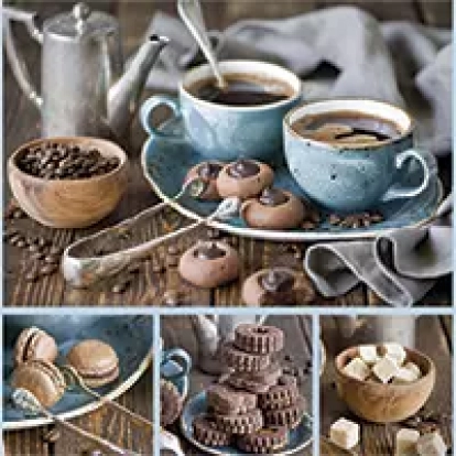 Изображение Стеновые панели Кухонные фартуки Голубой сервиз 070301-00 