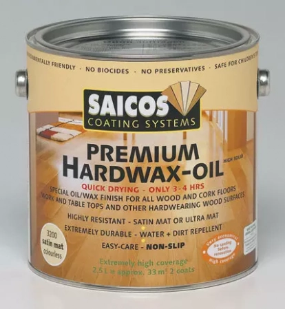 Изображение Паркетная химия Saicos Масло с твердым воском Premium Hartwachsol с ускоренным высыханием 3381 орех прозрачное матовое 