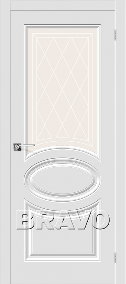 Изображение Двери Межкомнатные Скинни-21 П-23 (Белый) остекленное 