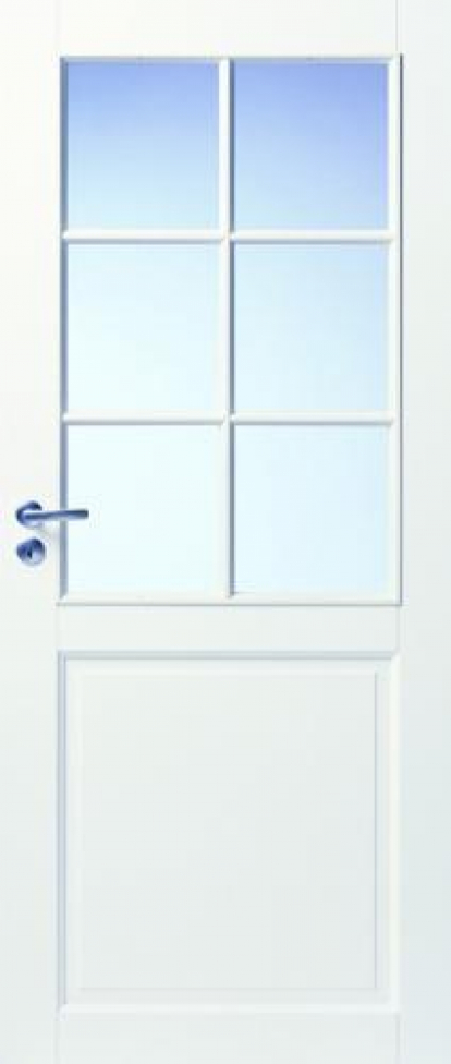 Изображение Двери Межкомнатные Дверь белая массивная под 6 стекол №102 