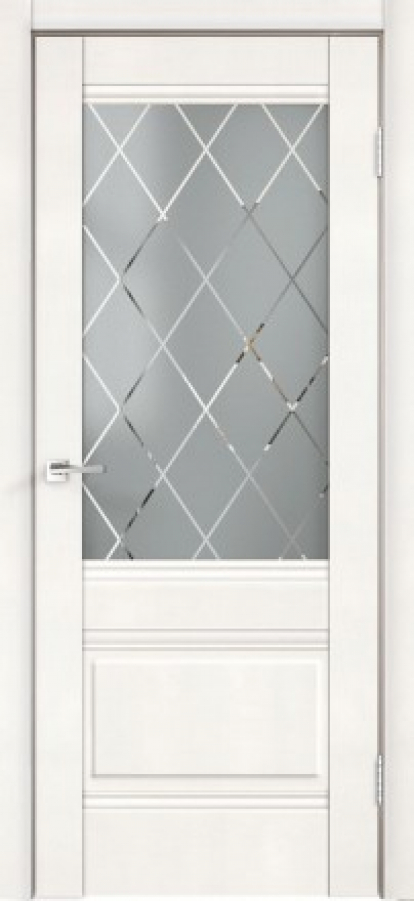 Изображение Двери Межкомнатные Alto 2V Эмалит белый стекло ромб светлый 