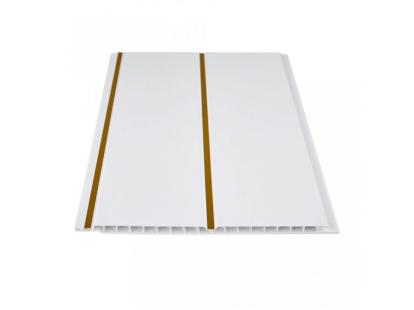 Изображение Стеновые панели ПВХ Двухсекционная Белый с золотом 001-2-0 глянцевая 