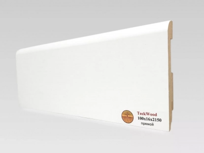 Изображение Плинтус Teckwood Белый прямой 100х16 