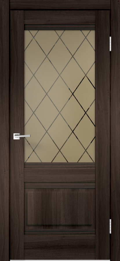 Изображение Двери Межкомнатные Alto 2V Орех Каштан стекло ромб светлый 
