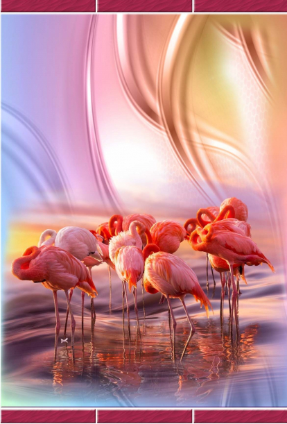 Изображение Стеновые панели ПВХ Фламинго узор 