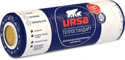Изображение Для дачи Изоляционные материалы Минеральная вата URSA Теплостандарт 100 рулон 