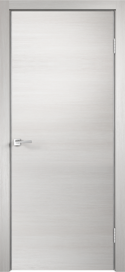 Изображение Двери Межкомнатные Techno Дуб белый поперечный с алюминиевой кромкой глухое 