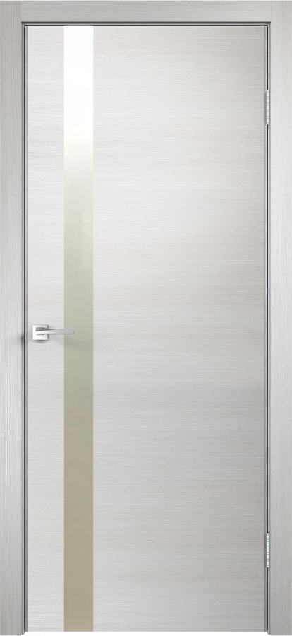 Изображение Двери Межкомнатные Techno Z1 Дуб белый поперечный с алюминиевой кромкой 