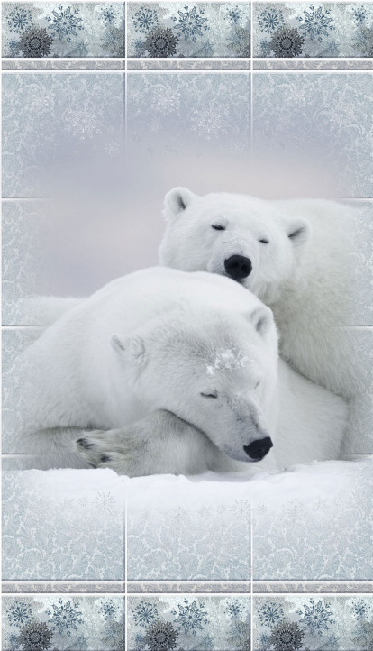 Изображение Стеновые панели ПВХ Зимняя сказка Медведь 