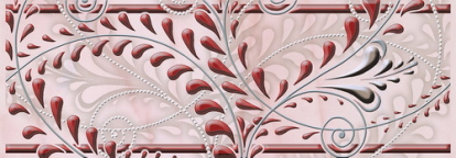 Изображение Керамическая плитка Березакерамика (Belani) Фриз Елена каприз бордовый 