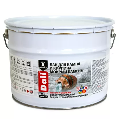Изображение Для дачи Отделка стен Лак акриловый Dali Мокрый камень для камня и кирпича 