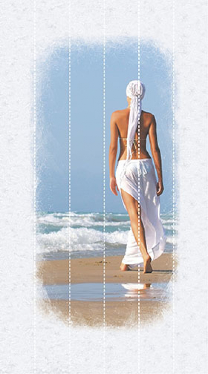 Изображение Стеновые панели Листовые Девушка и море А 