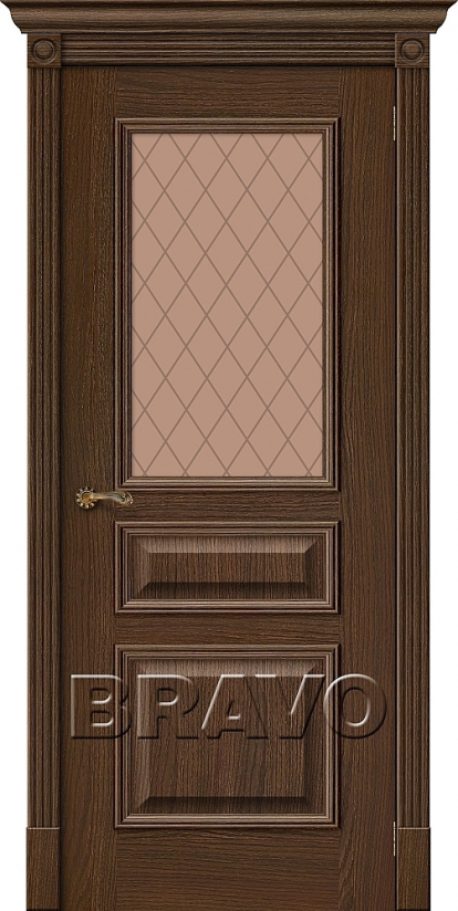 Изображение Двери Межкомнатные Вуд Классик-15.1 Golden Oak Bronze Сrystal 