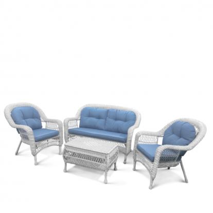 Изображение Мебель Садовая мебель Набор мебели с диваном LV-520 White/Blue 