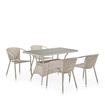 Изображение Мебель Садовая мебель Набор мебели 4+1 T198D/Y137C-W85 Latte 