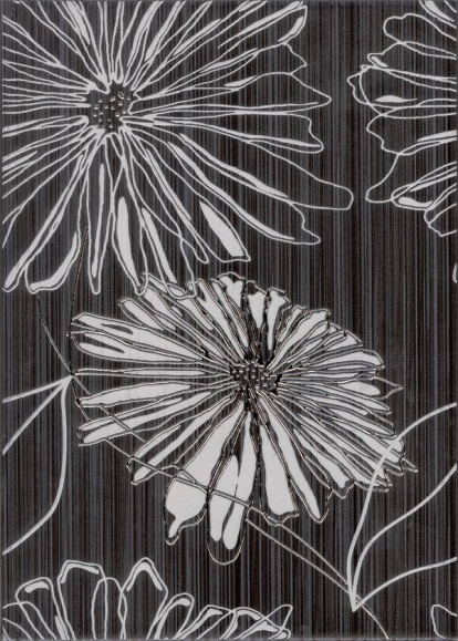 Изображение Керамическая плитка Березакерамика (Belani) Декор Ретро цветок 2 черный 