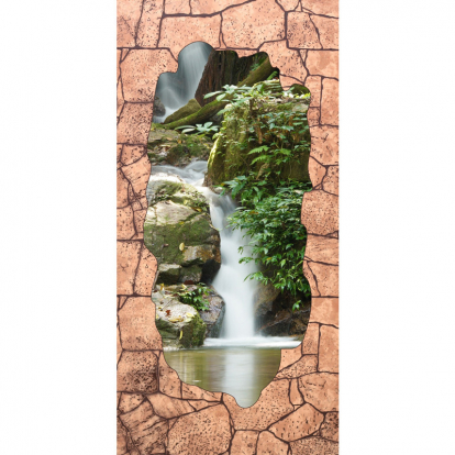 Изображение Стеновые панели МДФ Водопад под коричневый камень 