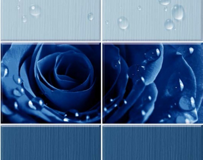 Изображение Стеновые панели ПВХ Стеновые панели с 3D эффектом Капли росы синий 