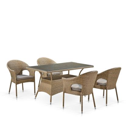 Изображение Мебель Садовая мебель Набор мебели 4+1 T198B/Y79B-W56 Light Brown 