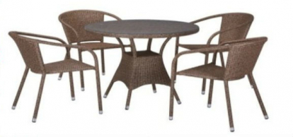Изображение Мебель Садовая мебель Набор мебели 4+1 T197AT/Y137A-W56 Light Brown 4Pcs 