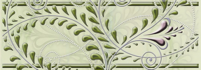 Изображение Керамическая плитка Березакерамика (Belani) Фриз Елена каприз зеленая 