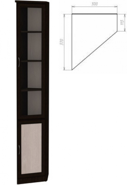 Изображение Мебель Модульная мебель Уют Шкаф для книг 208 Венге узкий 